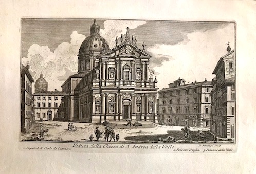 Montagu Dominique (attivo a Roma nella seconda metà  del XVIII Secolo) Veduta della Chiesa di S. Andrea della Valle 1770 Roma 